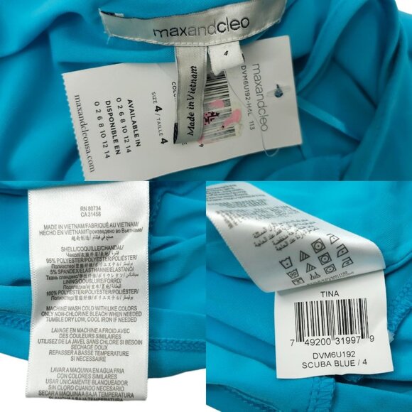 Max And Cleo One Shoulder Flowy Sleeve Dress Womens Size 4 Above Knee Stretchy - Picture 12 of 16